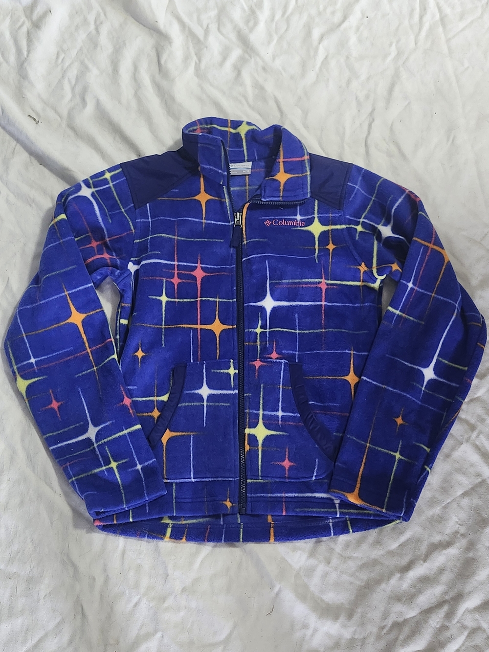 Columbia Kids Royal Blue Star Grid Fleece Jacket